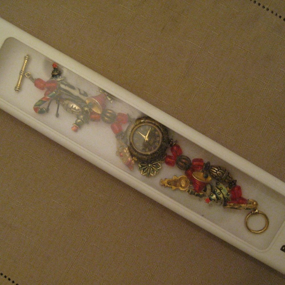 Rare BONETTO WATCH Christmas Signed JJ Charms